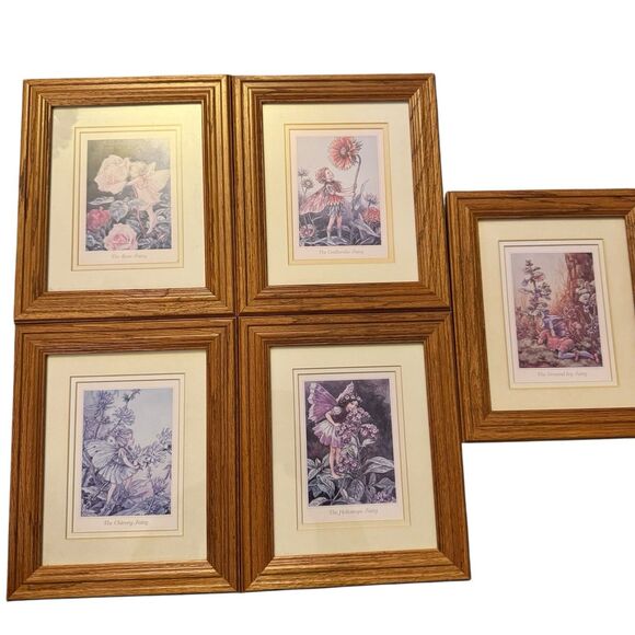 5 Vintage Fairy Framed Art Print by Cicely Mary Barker Wood Frame 9x11 Whimsical - Picture 1 of 13